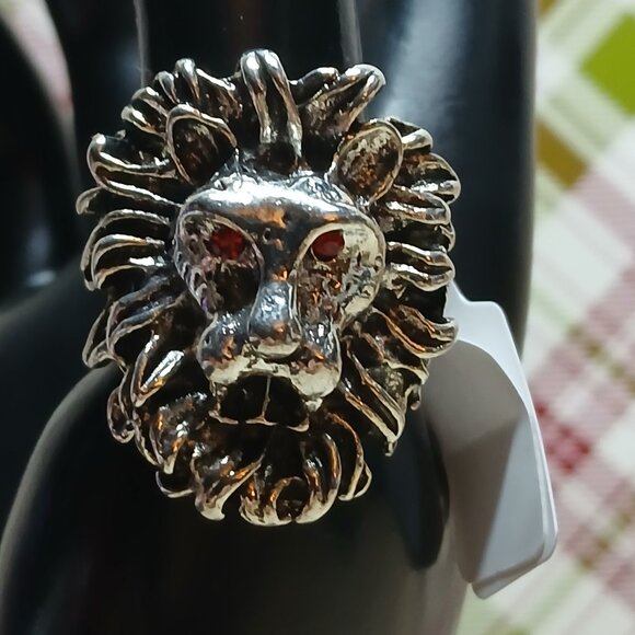 NWOT Fashion Jewelry Silver Tone Lion Head Men's Ring Size 10 #11 - Picture 13 of 14